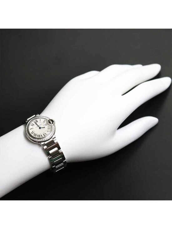 Cartier Ballon Blue 28 Watch Diamond Bezel Silver Quartz main image 6